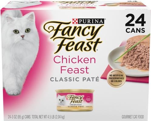 Fancy Feast Classic Pate Chicken Feast Grain-Free Pate Canned Cat Food, 3-oz can, case of 24 product image