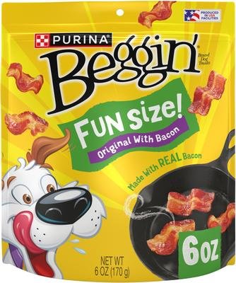 Purina Beggin’ Real Meat Fun Size Original with Bacon Flavored Dog Treats, 6-oz bag product image